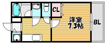 アルミュール桜ヶ丘II番館(1K/1階)の間取り写真