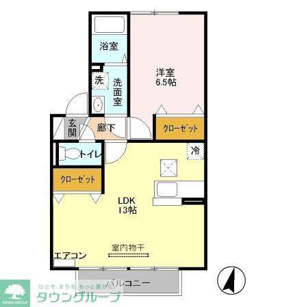 タウンハウス フォレ(1LDK/2階)の間取り写真