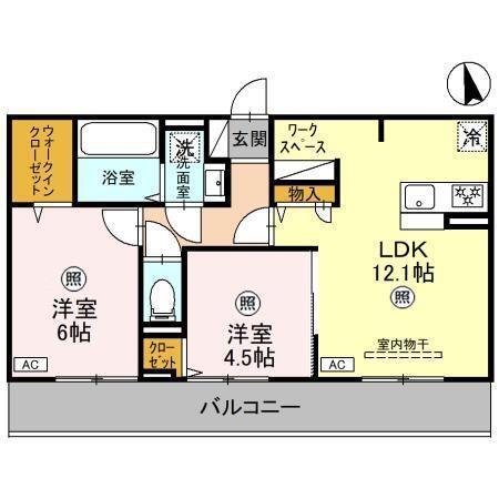 フェリス(2LDK/3階)の間取り写真