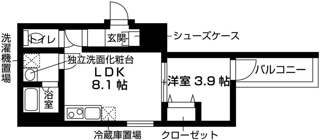 フォレなかもずノース(1LDK/2階)の間取り写真