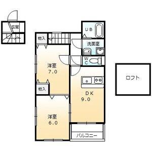 ラフィネI(2LDK/2階)の間取り写真
