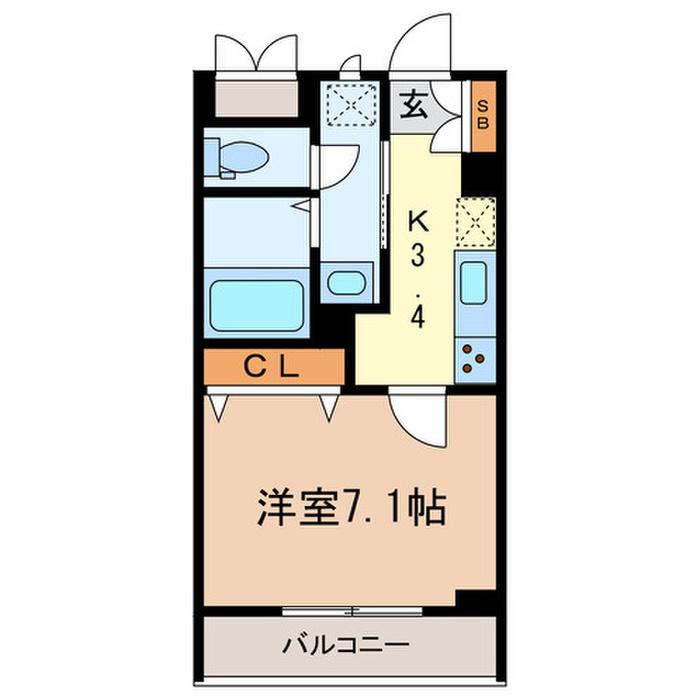 アレアデマン II(1K/1階)の間取り写真