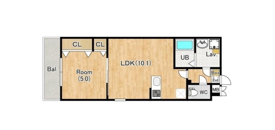 ジーメゾン川口里(1LDK/2階)の間取り写真