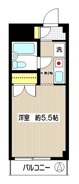 シャテロ狛江(1K/2階)の間取り写真