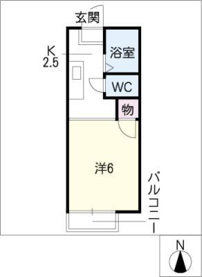 アネックスB(1K/1階)の間取り写真