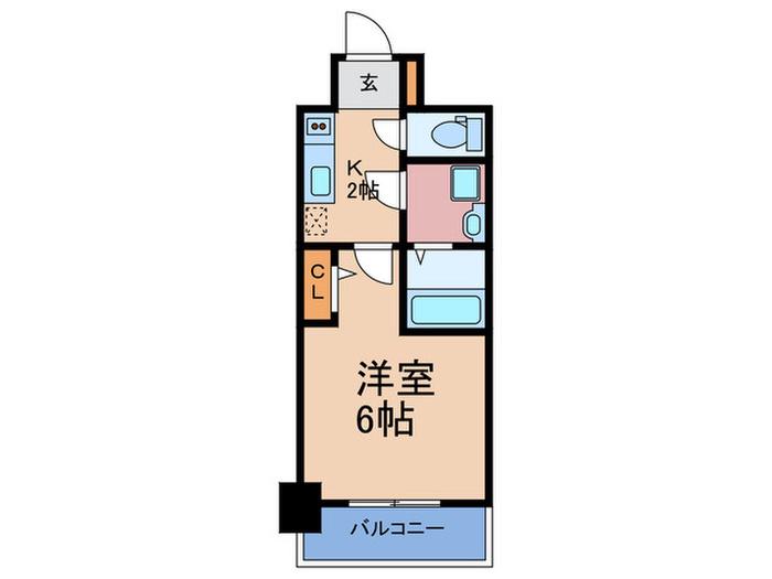 エスリードレジデンス梅田マークス(1K/2階)の間取り写真