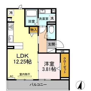 NOAH GRANDE6(1LDK/3階)の間取り写真