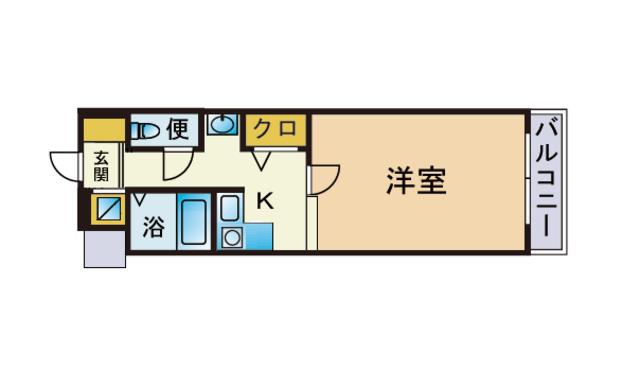 エンクレスト天神(1K/3階)の間取り写真
