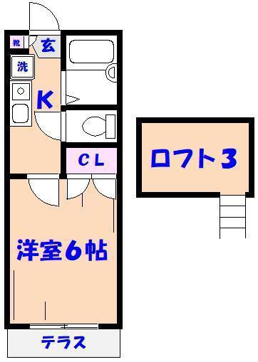 ブライトコーポ(1K/1階)の間取り写真