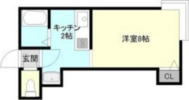 ヴィラ麻生・涼(1K/3階)の間取り写真