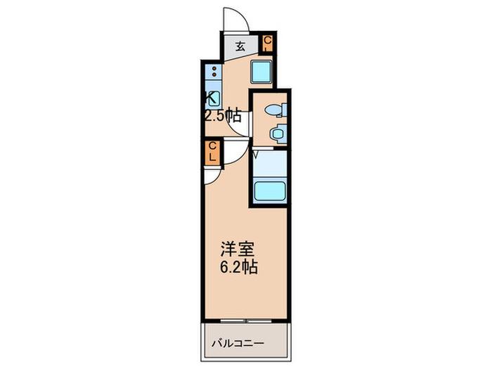 S-RESIDENCE照国ASCENT(1K/7階)の間取り写真