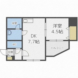 スカイヒルズN15(1DK/5階)の間取り写真