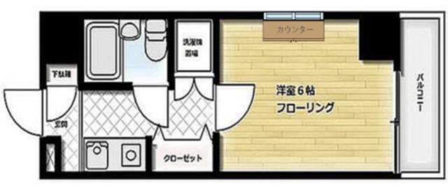 レグステージ(1K/1階)の間取り写真
