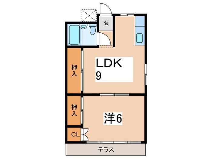 ハイツ井上(1LDK/1階)の間取り写真