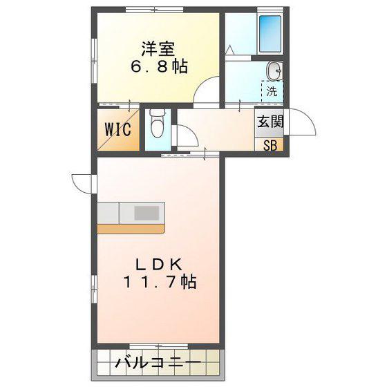パークサイド A(1LDK/1階)の間取り写真