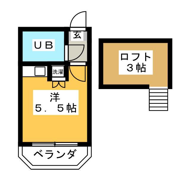 グレイスハイム一橋学園(ワンルーム/2階)の間取り写真