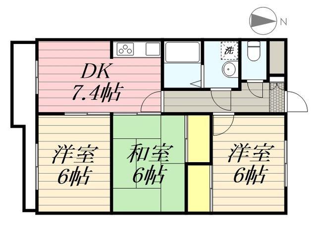 IVY-SQUARE(3DK/3階)の間取り写真