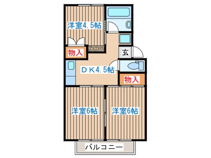 プレジール翠(3DK/2階)の間取り写真