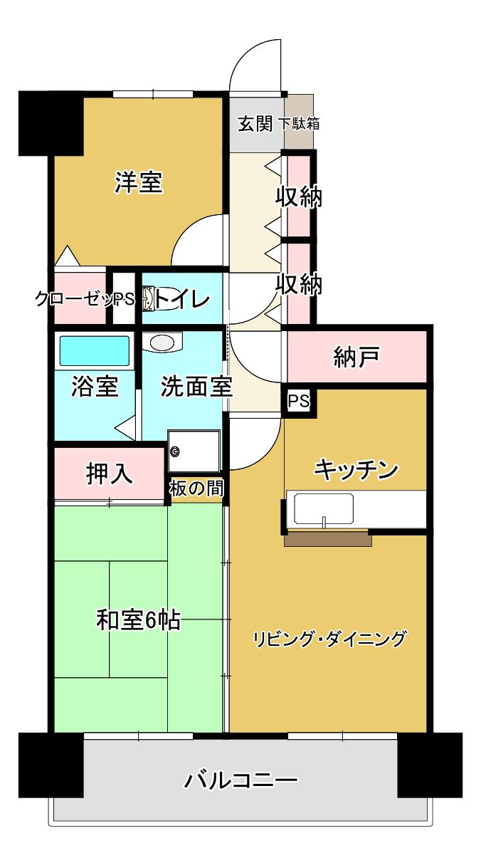 ネオハイツ荒池公園(2SLDK/2階)の間取り写真