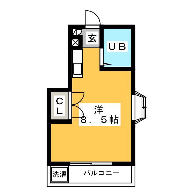 グリーンコート四谷(ワンルーム/3階)の間取り写真