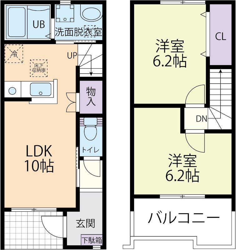 CONFORT (2LDK/1階)の間取り写真