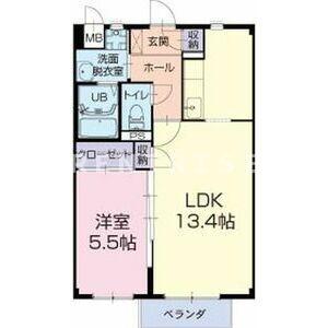 名鉄名古屋本線 妙興寺駅 徒歩37分 2階建 築18年(1LDK/2階)の間取り写真