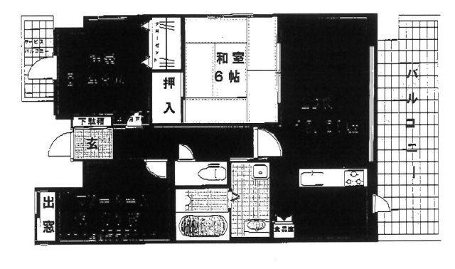 シャトーアネックス(3LDK/5階)の間取り写真