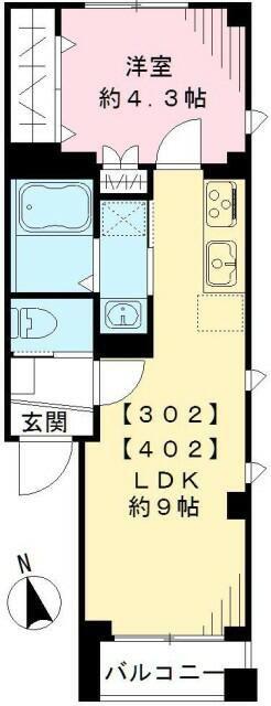 ヴェラルーチェ(1LDK/4階)の間取り写真