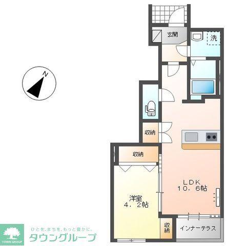 FOREST(1LDK/1階)の間取り写真
