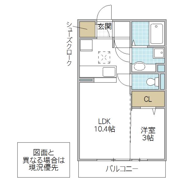 花小路ヒルズ(1LDK/1階)の間取り写真