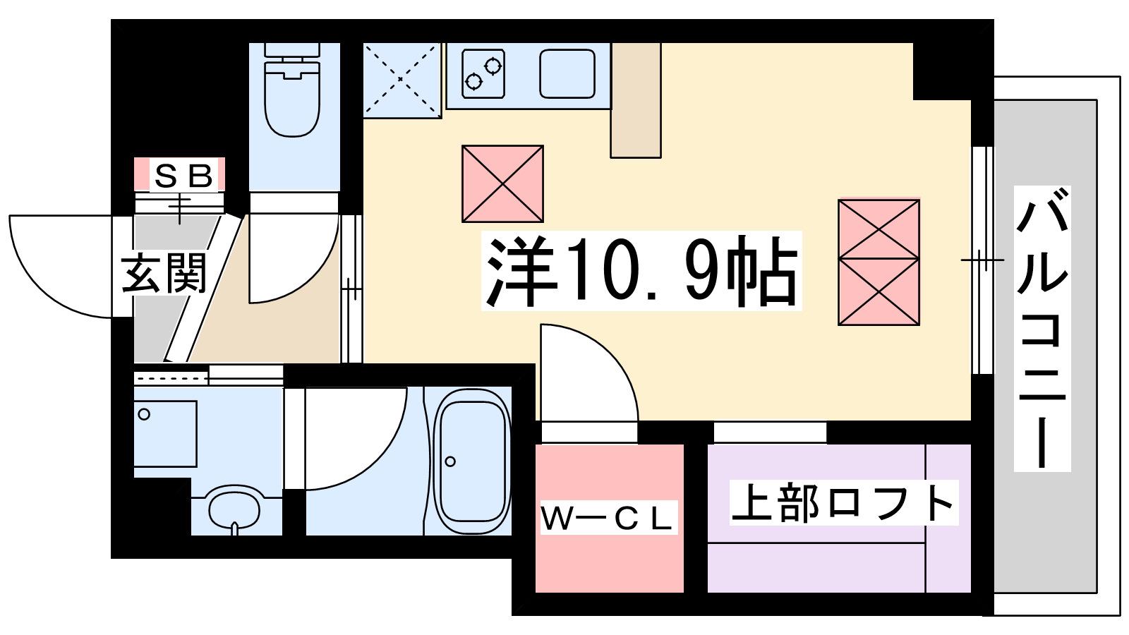ドルチェヴィータ新大阪(ワンルーム/5階)の間取り写真