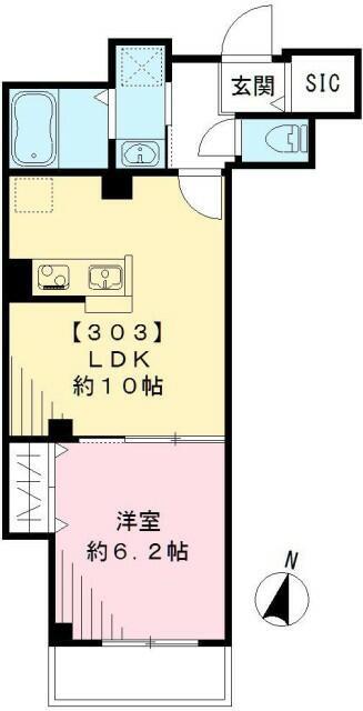 エスポワール(1LDK/3階)の間取り写真