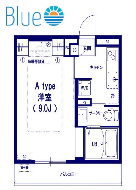 リブリ・N(1K/2階)の間取り写真