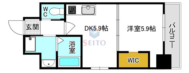 カンパニオ江坂(1DK/9階)の間取り写真