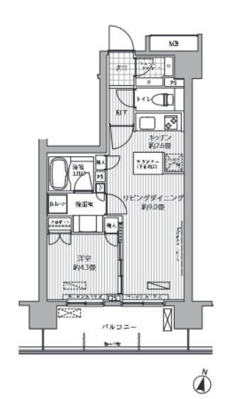 RAPPORT MSーラポール エムズー(1LDK/9階)の間取り写真