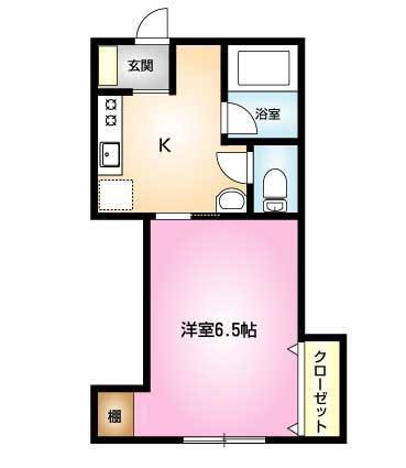 ひまわりハイツ(1K/2階)の間取り写真