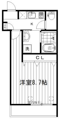 中野坂上レジデンス(1K/2階)の間取り写真