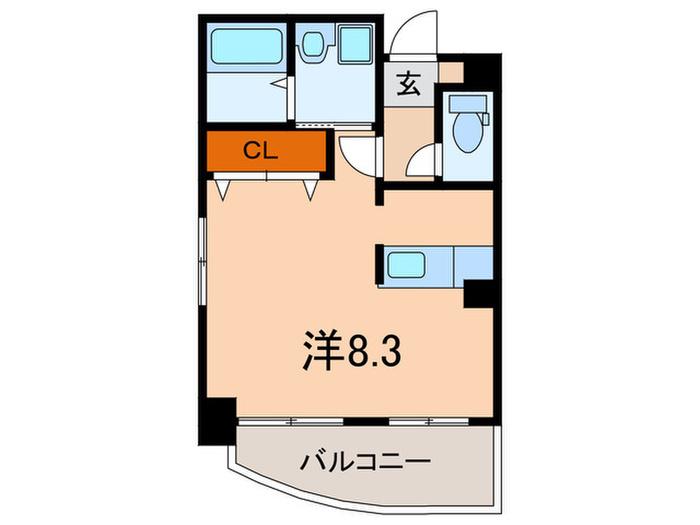 コンフォルト水笠(ワンルーム/4階)の間取り写真