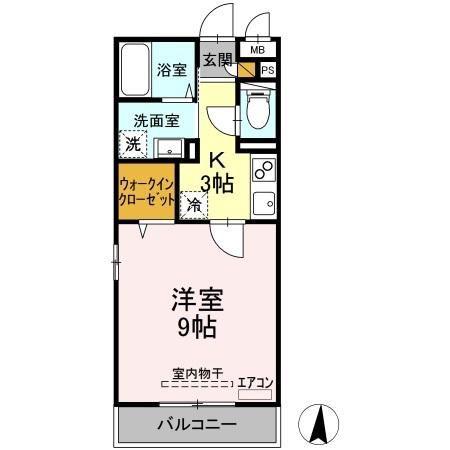 パークヒル櫻山II(1K/3階)の間取り写真