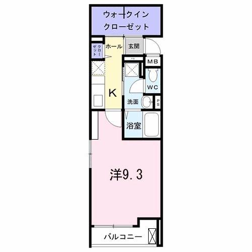 グランツ聖蹟(1K/3階)の間取り写真