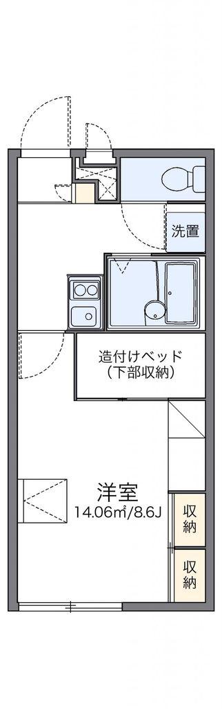 レオパレスアルファ(1K/1階)の間取り写真