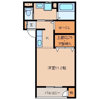 ブエナビスタホーム(ワンルーム/1階)の間取り写真