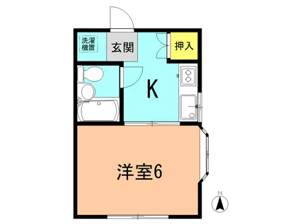 宮松町アパート(1K/2階)の間取り写真