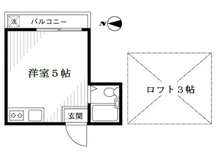 プラザ桃井(ワンルーム/2階)の間取り写真