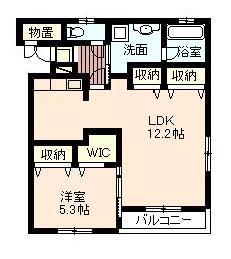リヴィエール(1LDK/2階)の間取り写真