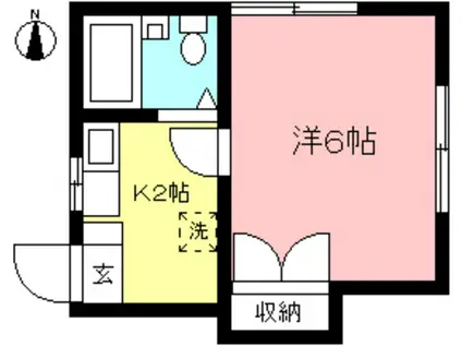 第Ⅰ香川ハイツ(1K/1階)の間取り写真