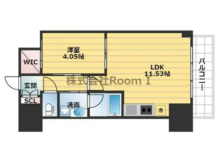 VINOプレジオ本町(1LDK/8階)の間取り写真
