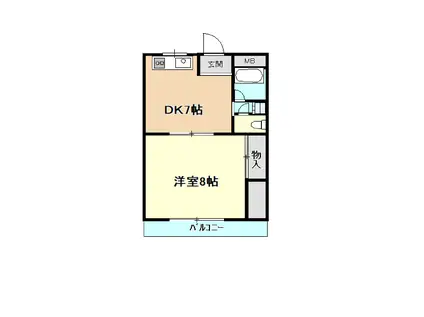 エクセレンス名東(1DK/2階)の間取り写真