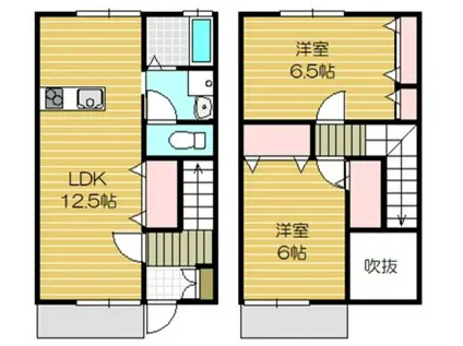 サンタモニカ(2LDK/2階)の間取り写真