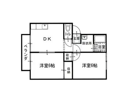 鹿隈リゾートタウン32号地(2DK/1階)の間取り写真